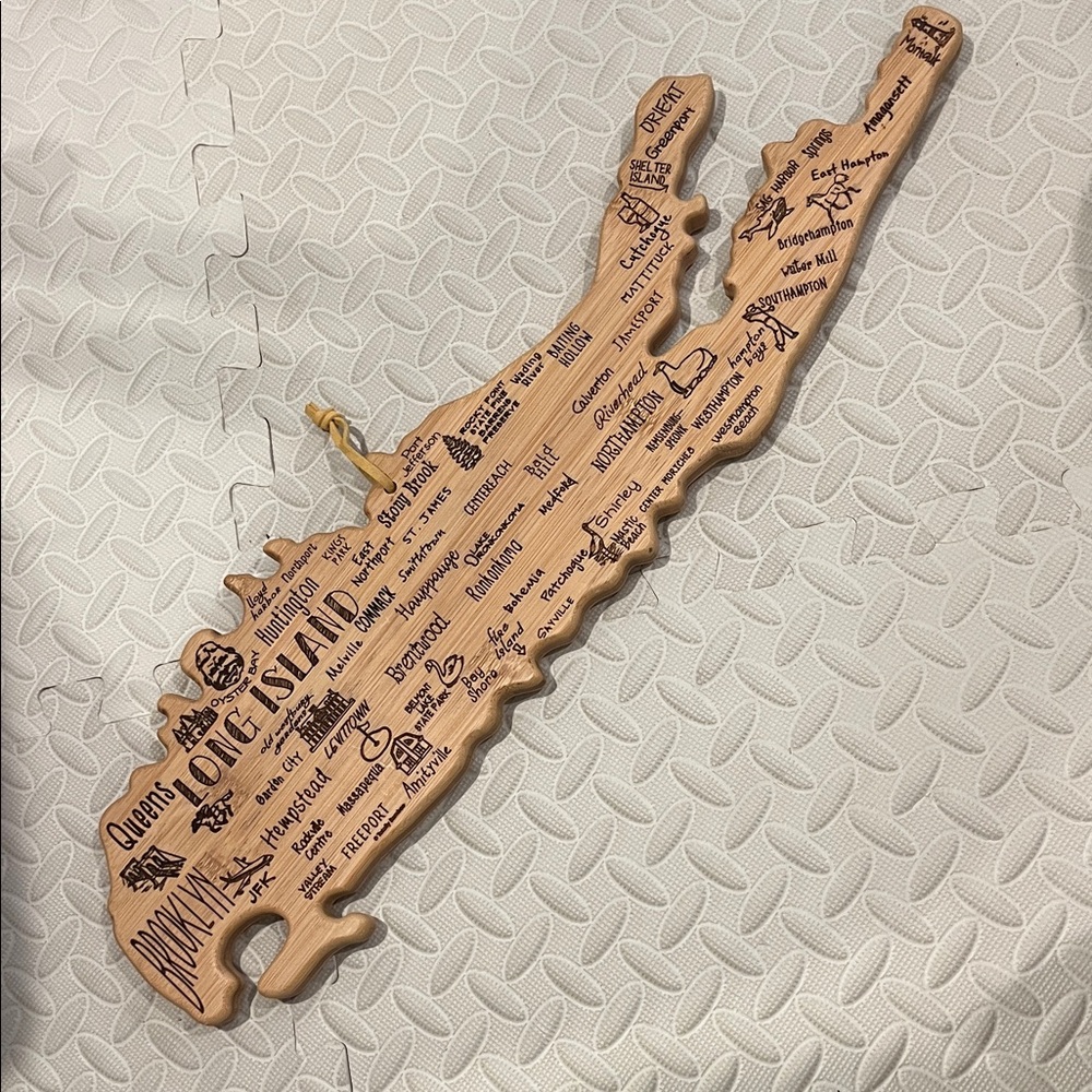 Long Island Shaped Bamboo Cutting Board